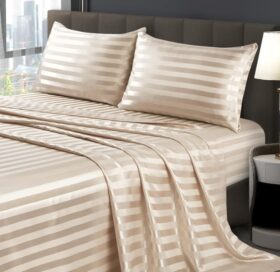 Lenjerie Damasc Polycotton 2 Persoane Crem