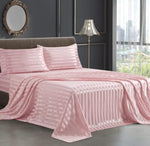 Lenjerie Damasc Polycotton 2 Persoane Roz
