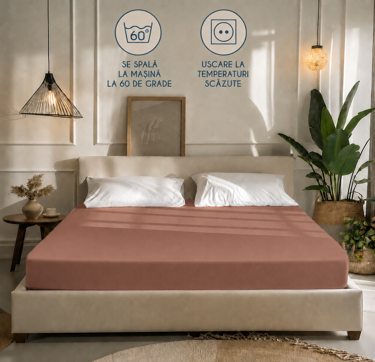 Cearceaf cu Elastic Bumbac Cottone Maro
