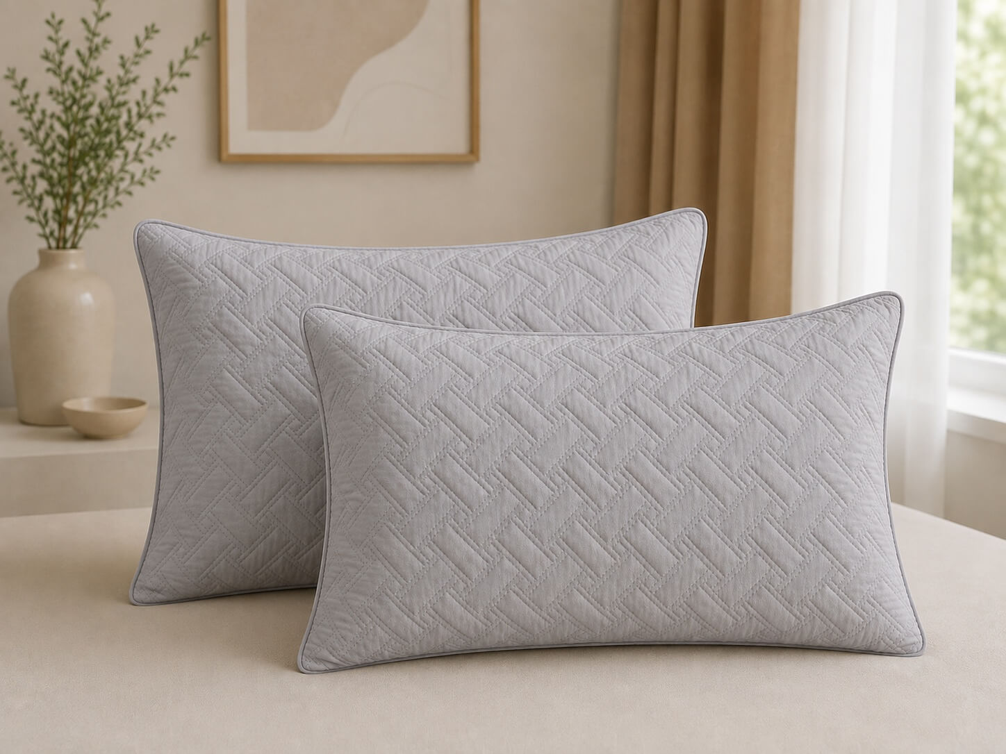 Set 2 Perne Matlasate Sweet 50x70 cm - Gri