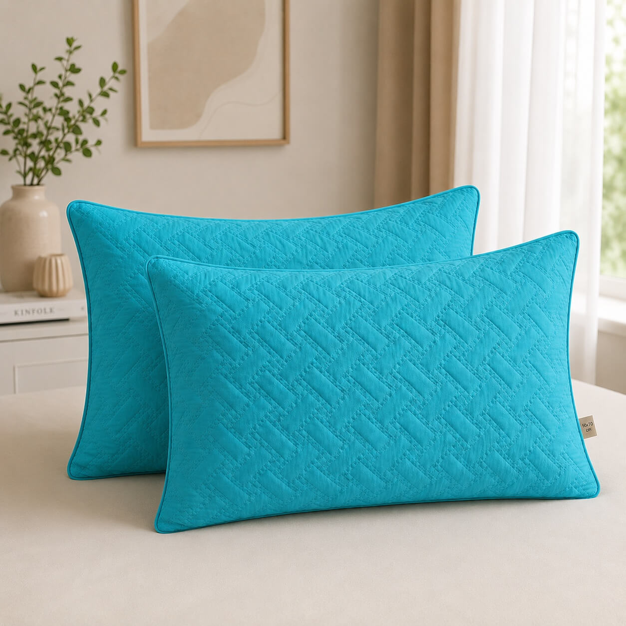 Set 2 Perne Matlasate Sweet 50x70 cm - Turcuaz