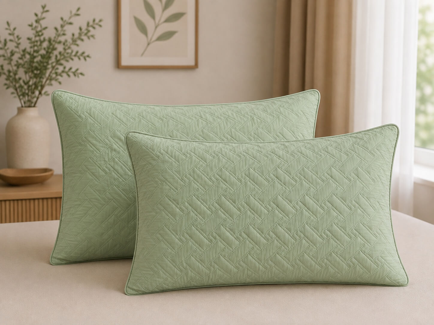 Set 2 Perne Matlasate Sweet 50x70 cm - Verde