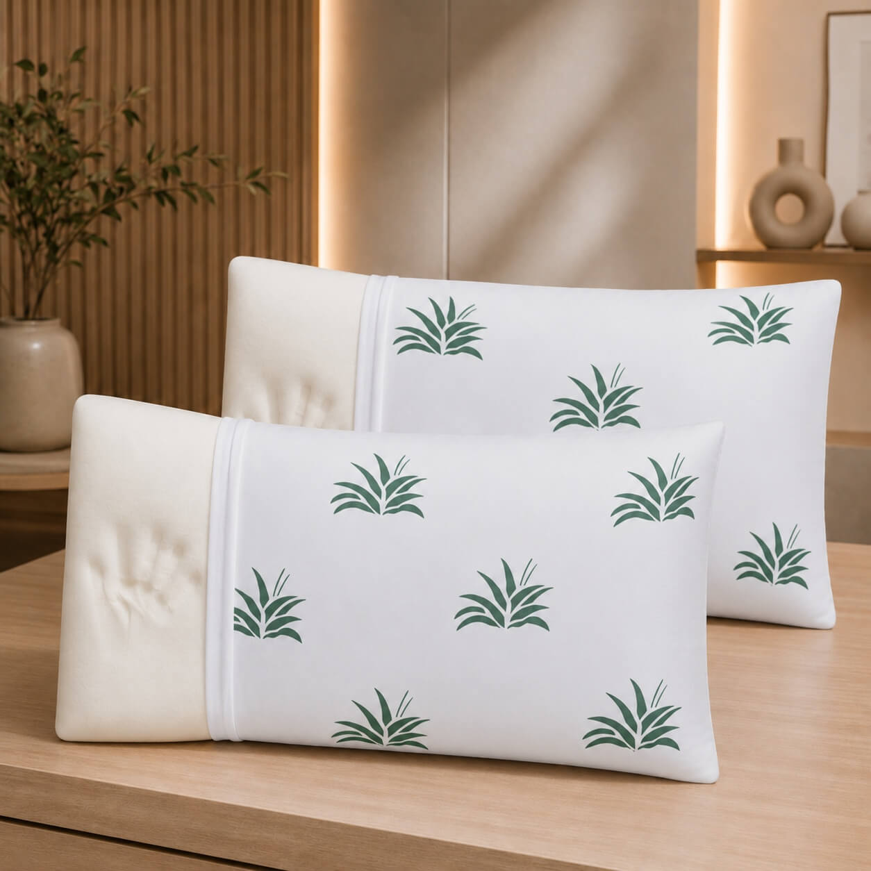 Set 2 perne Memory Aloe Vera 40x70 cm – imagine principală