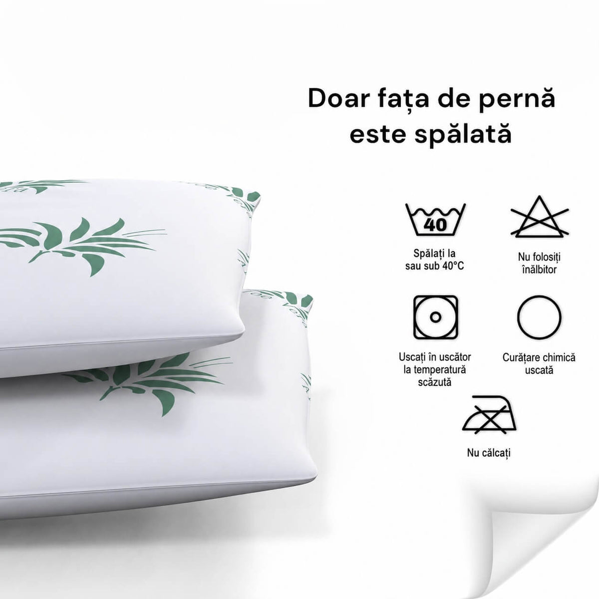 Set 2 perne Memory Aloe Vera 40x70 cm – prezentare