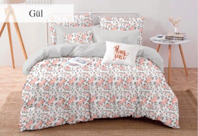 Lenjerie 2 Persoane Polycotton Gul